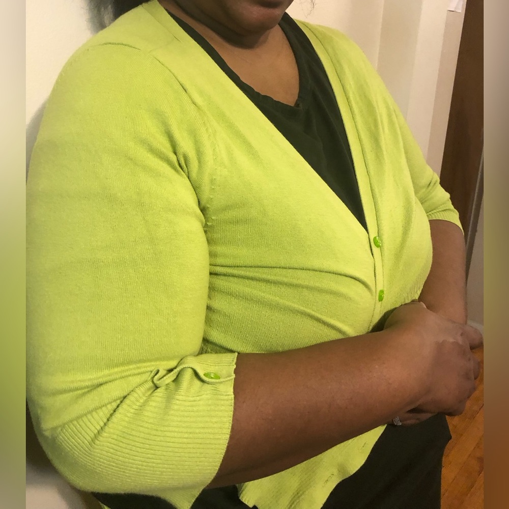 Lime green cardigan